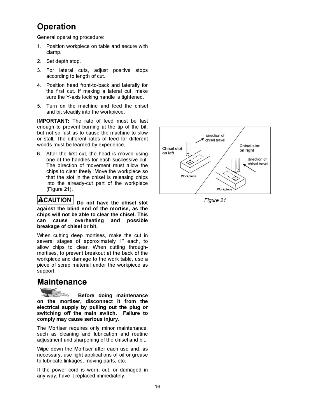 Powermatic 720HD operating instructions Operation, Maintenance 