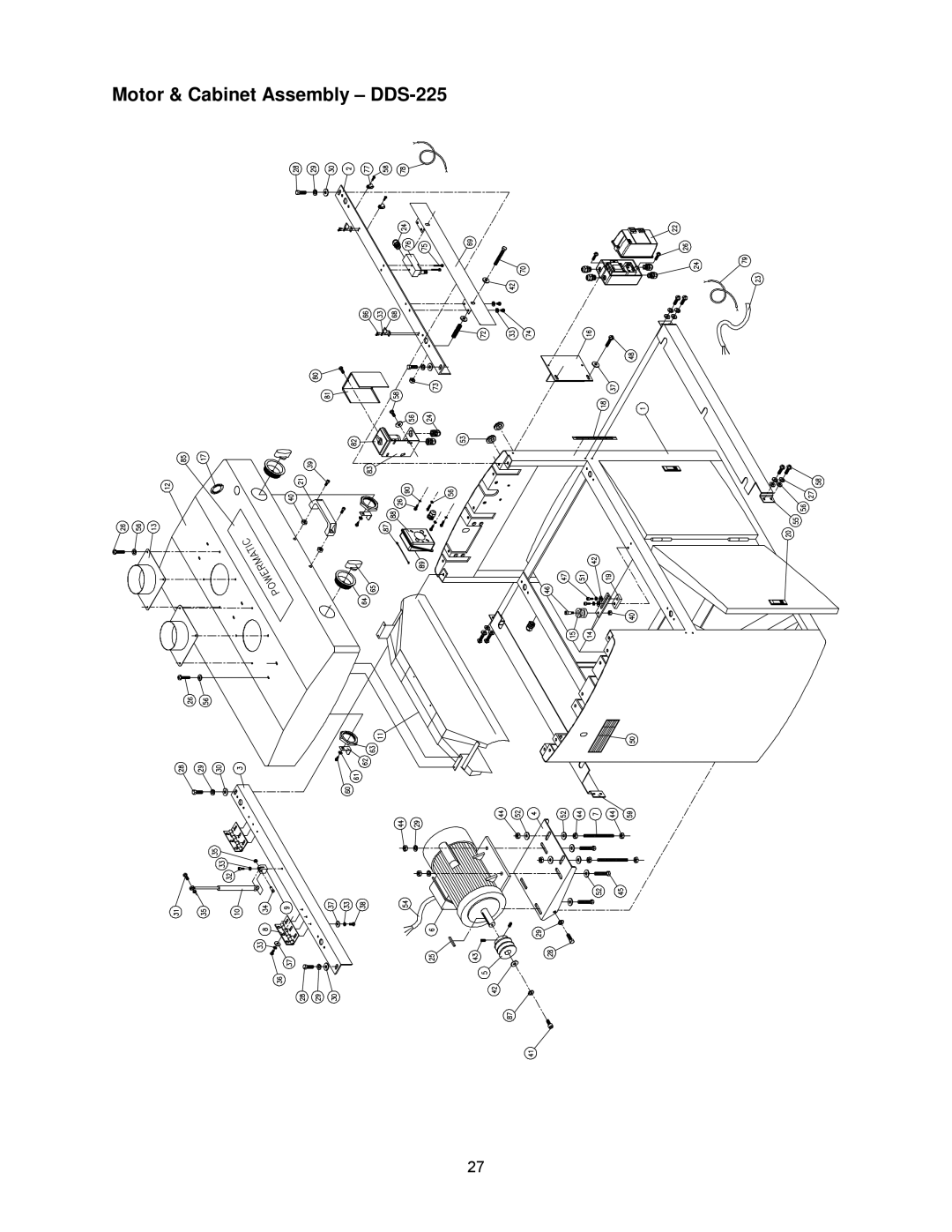 Powermatic DDS-237 operating instructions Motor & Cabinet Assembly DDS-225 