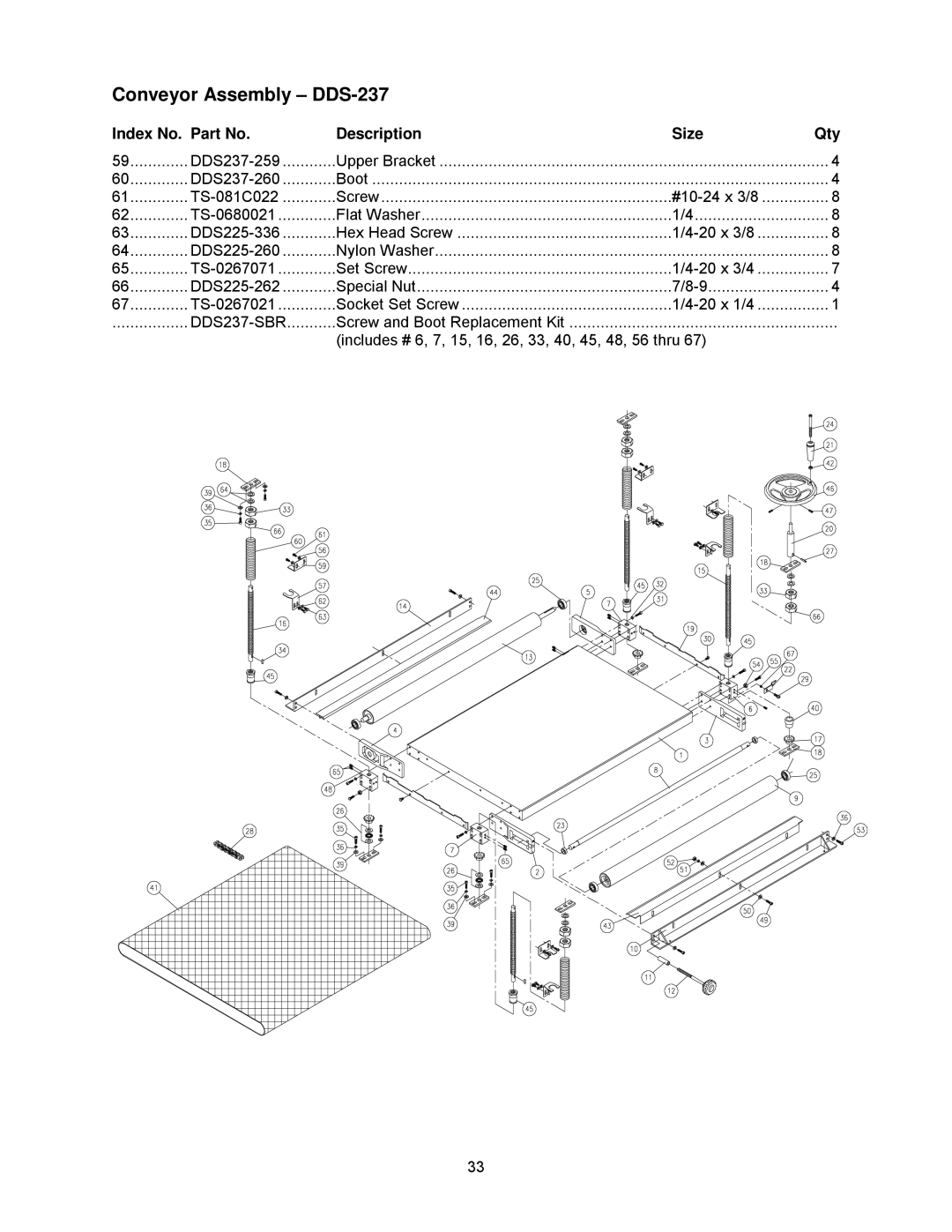 Powermatic DDS-225, DDS-237 operating instructions Includes # 6, 7, 15, 16, 26, 33, 40, 45, 48, 56 thru 