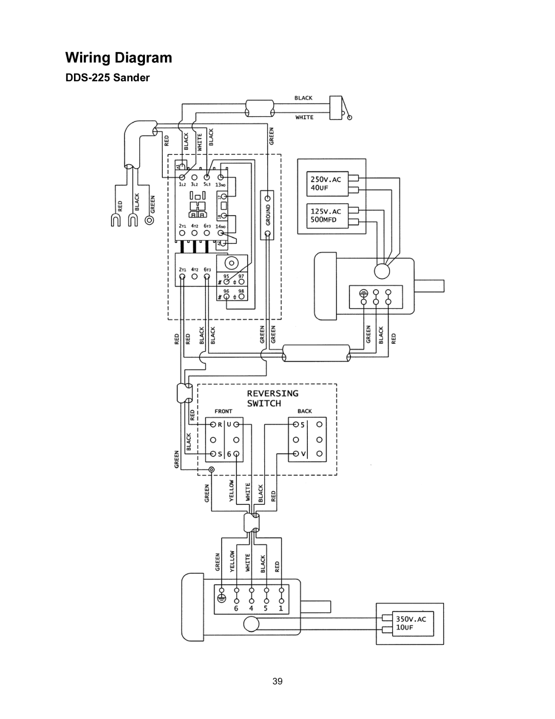 Powermatic DDS-237 operating instructions Wiring Diagram, DDS-225 Sander 