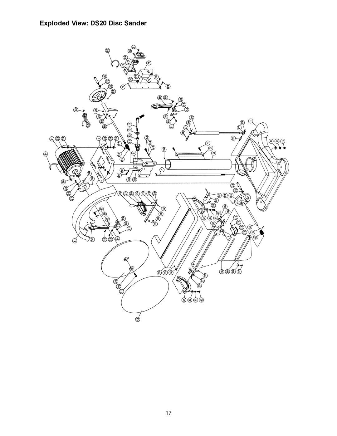 Powermatic operating instructions Exploded View DS20 Disc Sander 