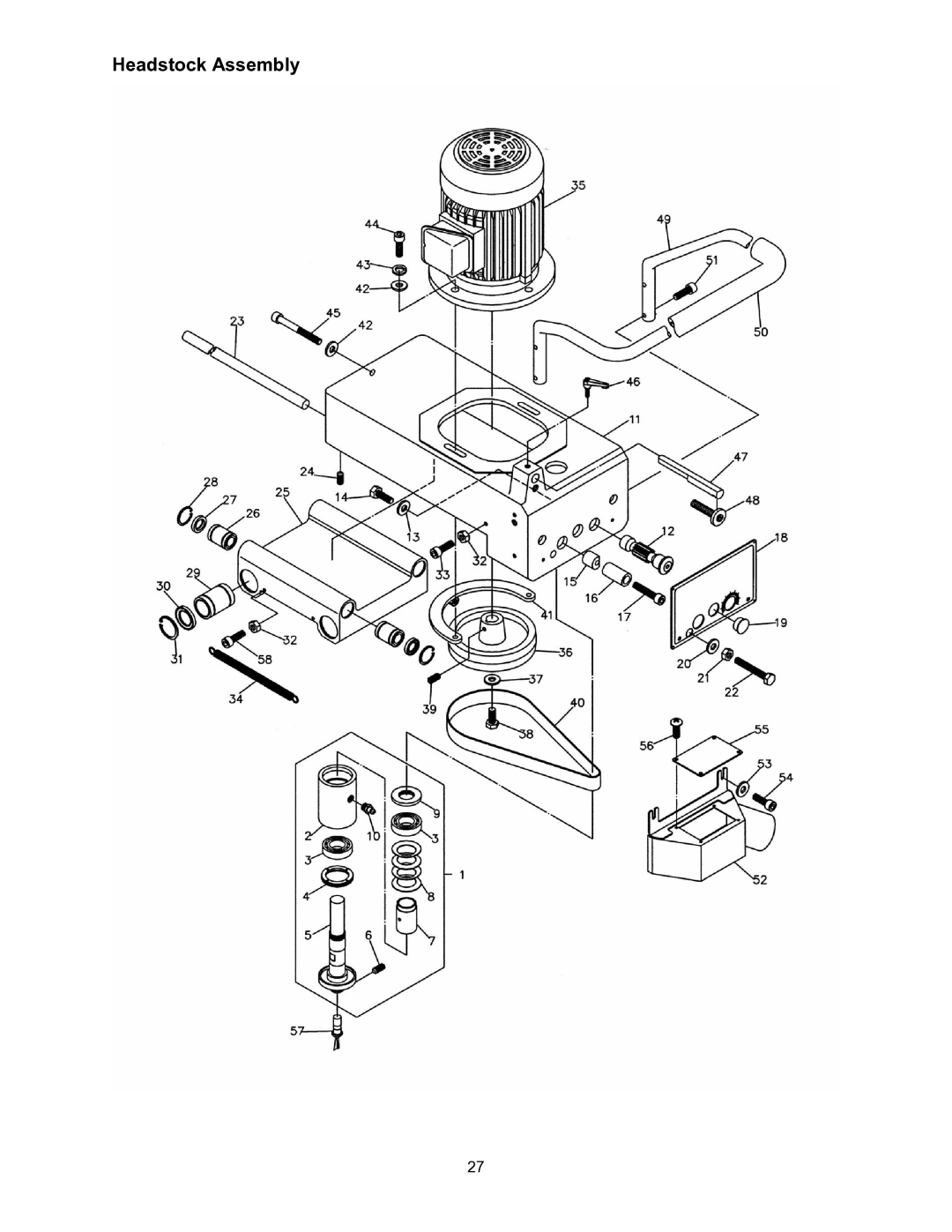 Powermatic DT45 operating instructions Headstock Assembly 