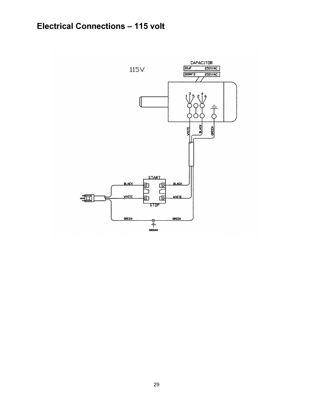 Powermatic DT45 operating instructions Electrical Connections 115 volt 