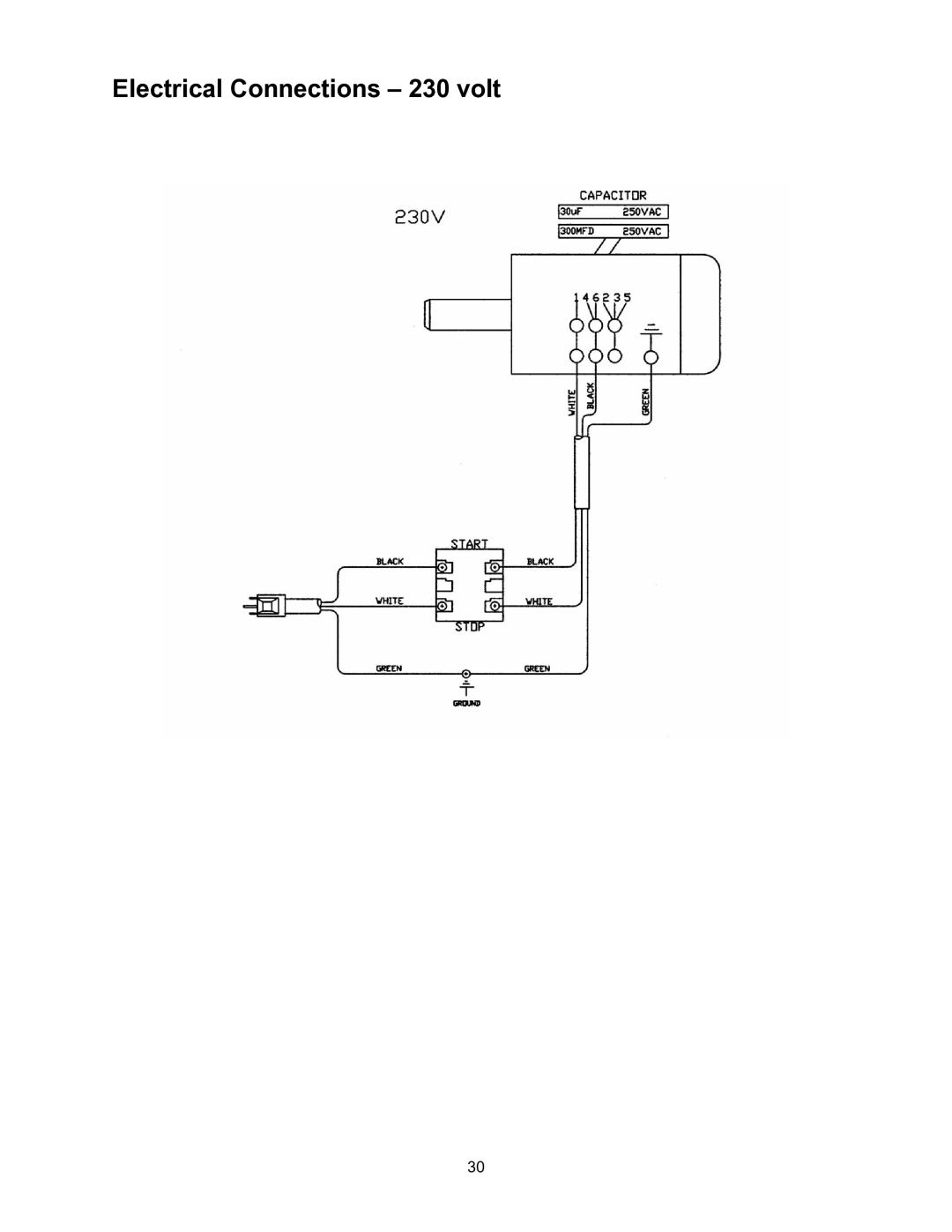 Powermatic DT45 operating instructions Electrical Connections 230 volt 