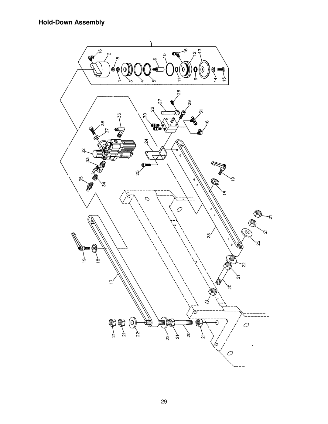 Powermatic DT65 manual Hold-Down Assembly 