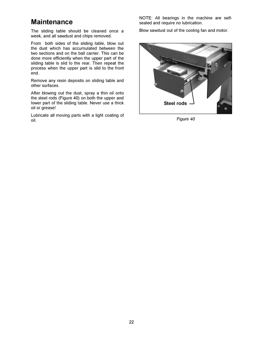 Powermatic HPS67 operating instructions Maintenance 