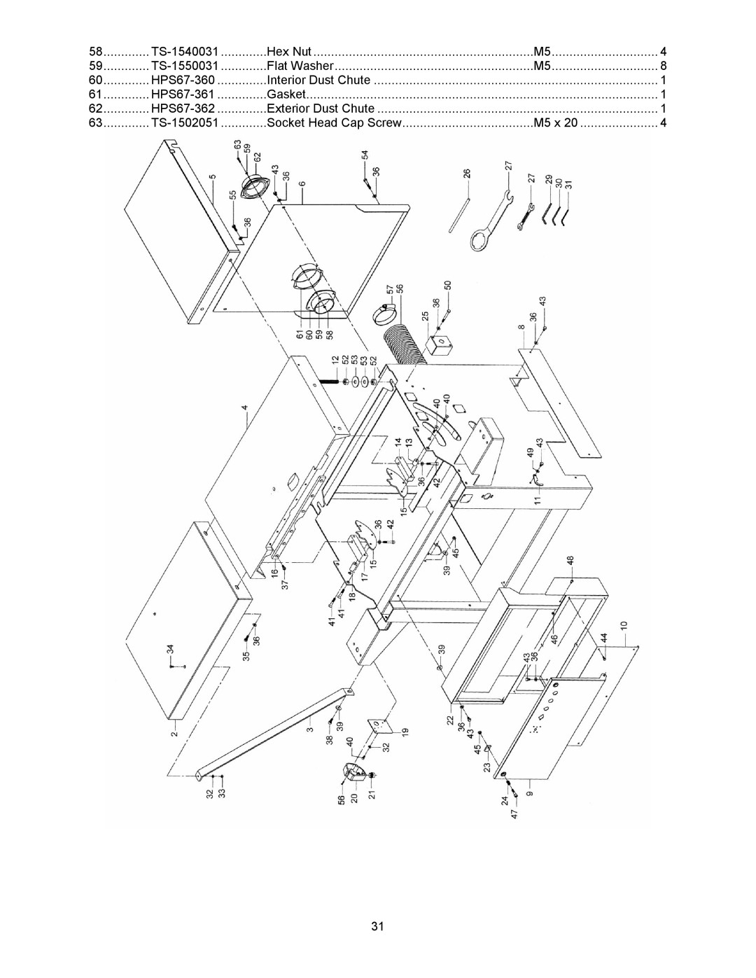 Powermatic HPS67 operating instructions TS-1540031 