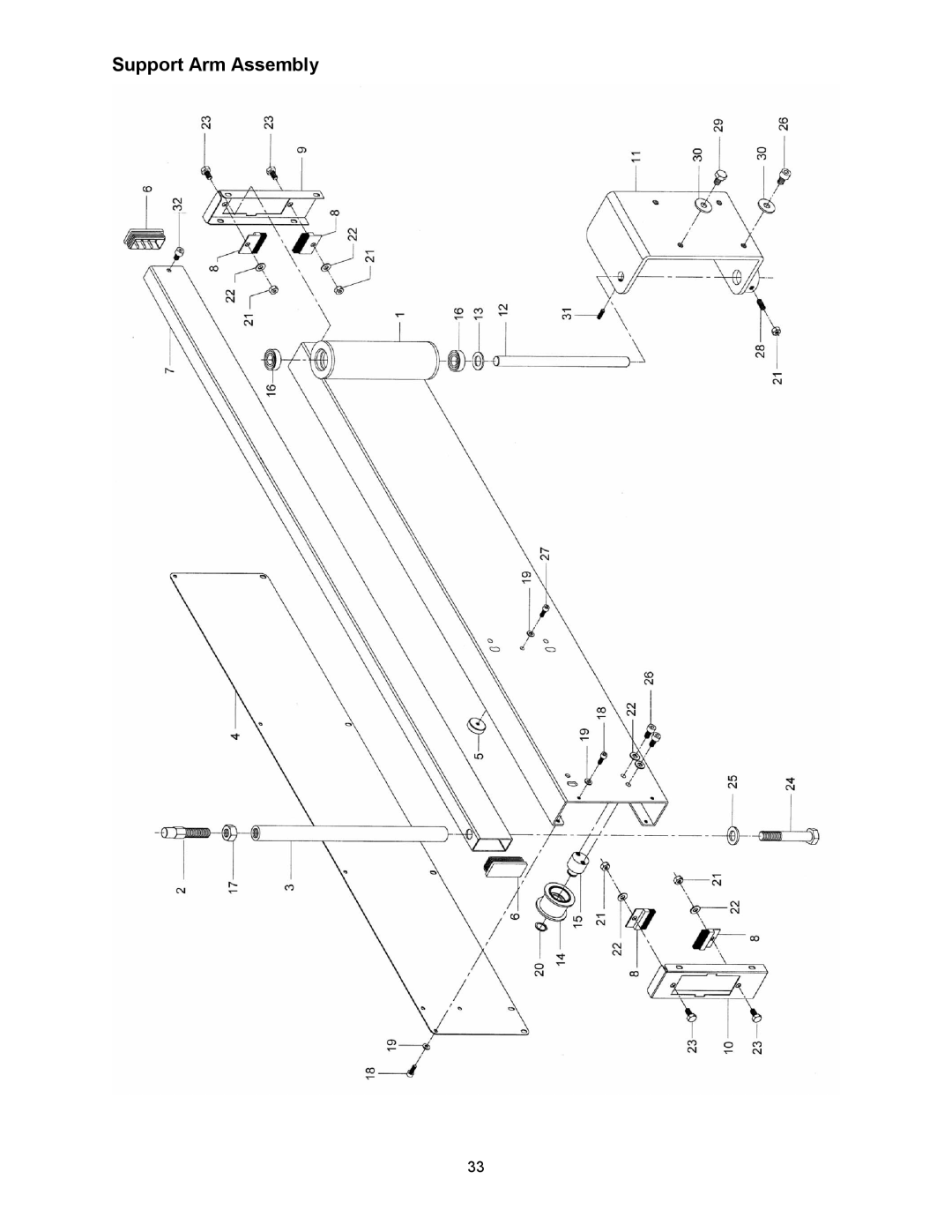 Powermatic HPS67 operating instructions Support Arm Assembly 