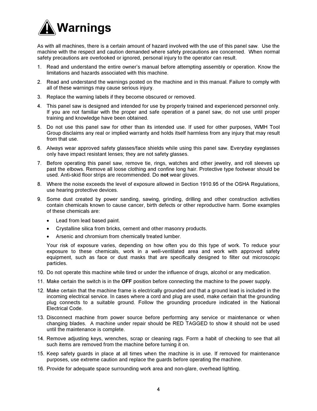 Powermatic HPS67 operating instructions 