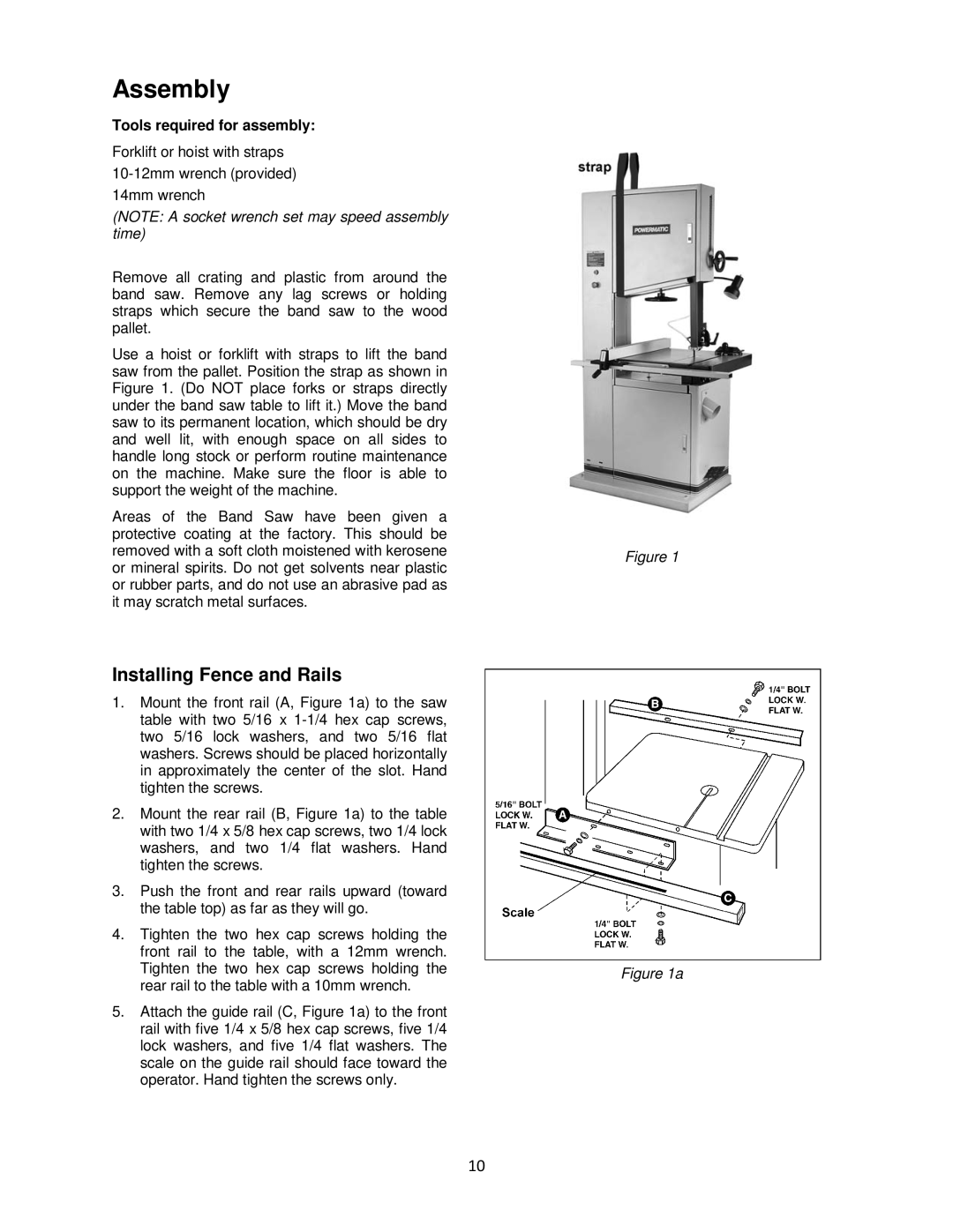 Powermatic M-1791257 operating instructions Assembly, Installing Fence and Rails 