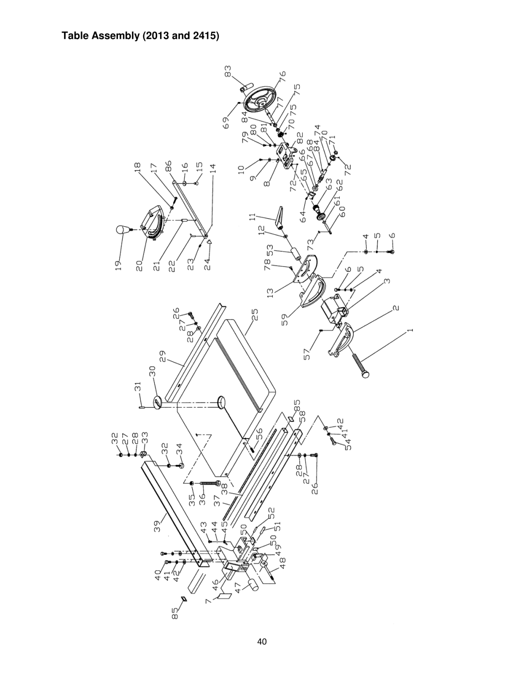 Powermatic M-1791257 operating instructions Table Assembly 2013 