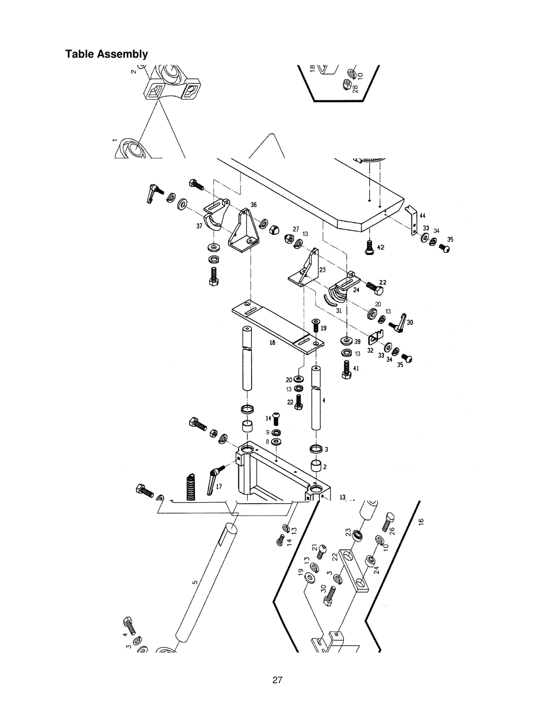 Powermatic OES9138 operating instructions Table Assembly 