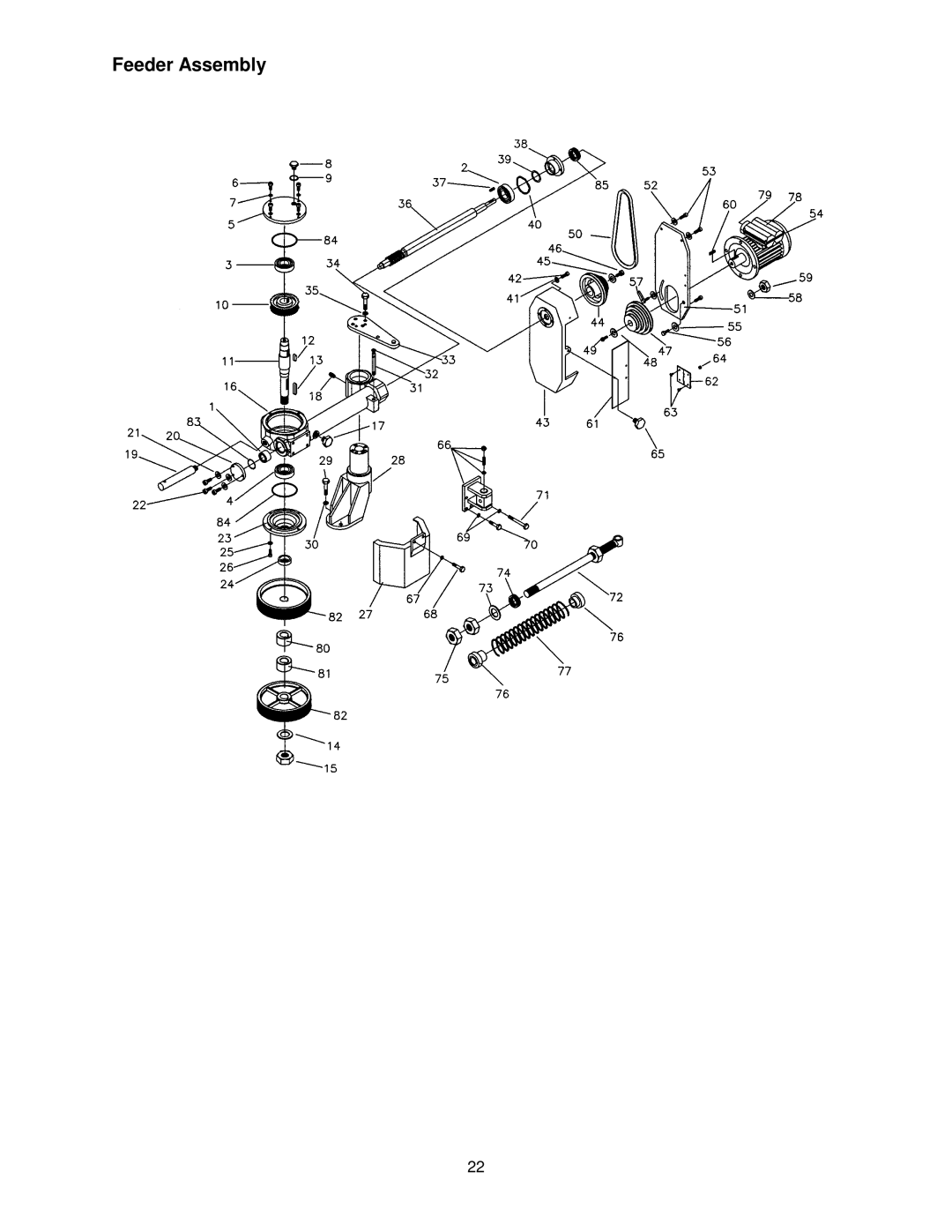 Powermatic PF-BS operating instructions Feeder Assembly 