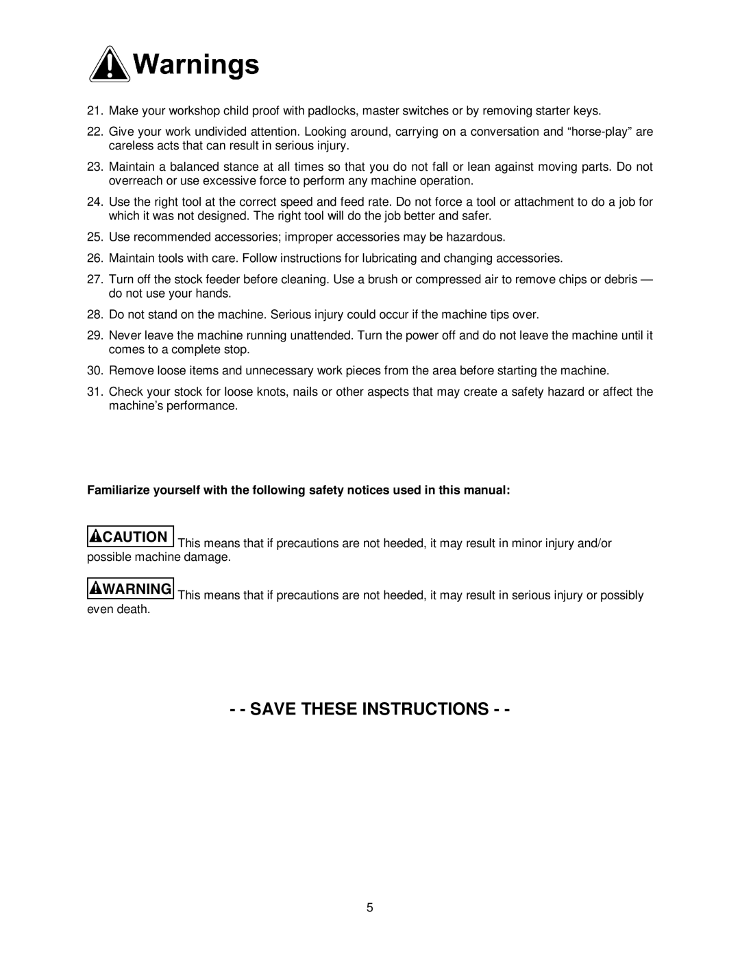 Powermatic PF-BS operating instructions 