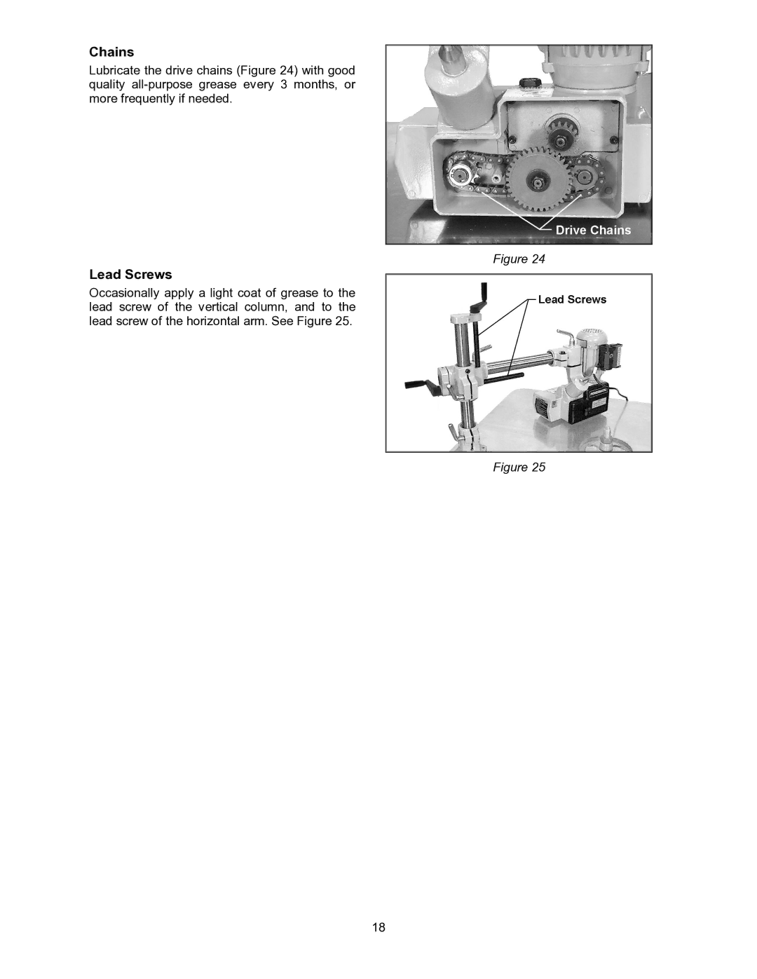 Powermatic PF3-JR operating instructions Chains 