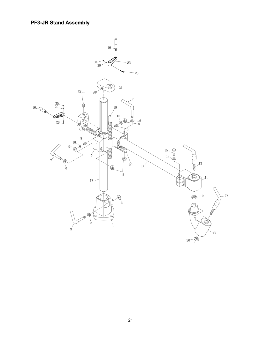 Powermatic operating instructions PF3-JR Stand Assembly 