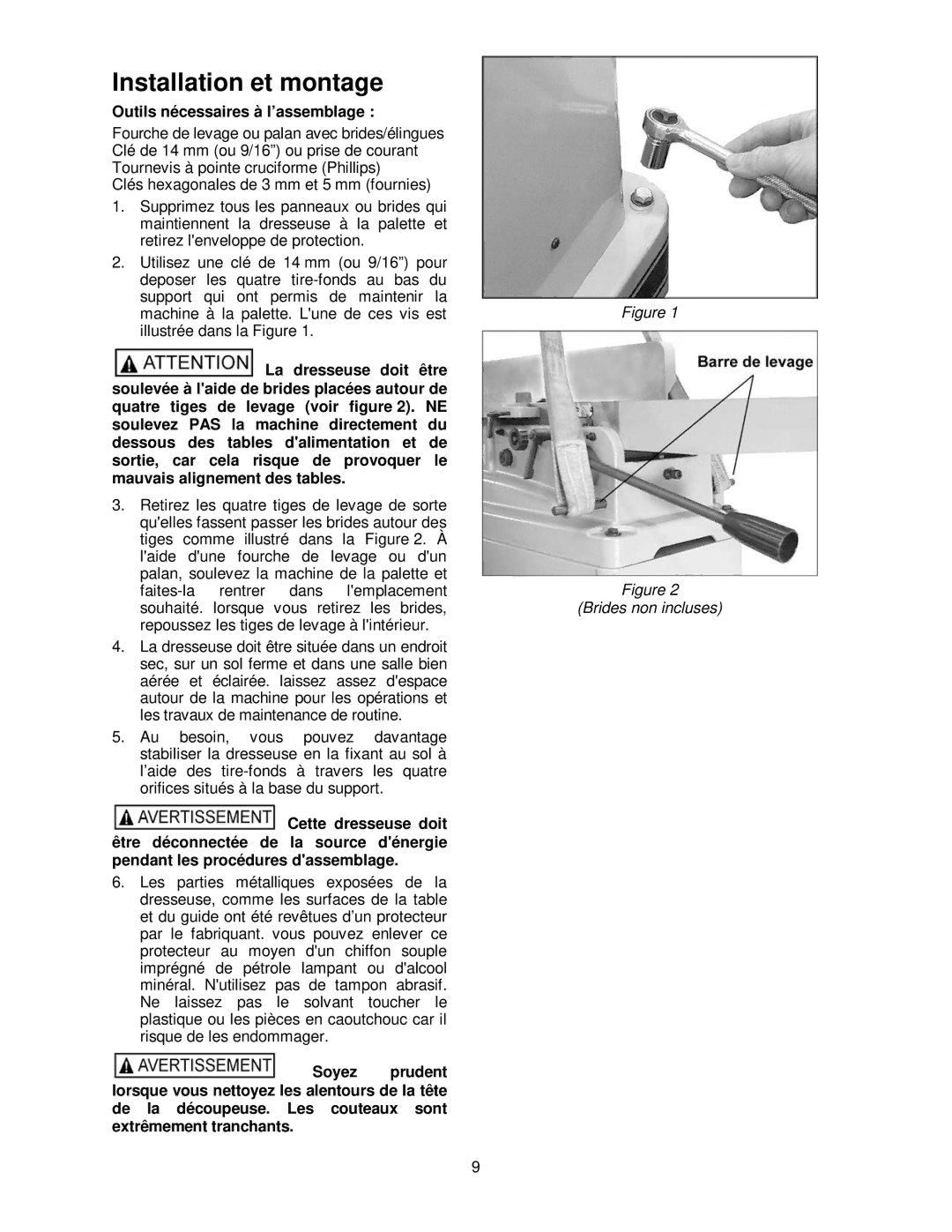 Powermatic PJ-882HH operating instructions Installation et montage, Outils nécessaires à l’assemblage 