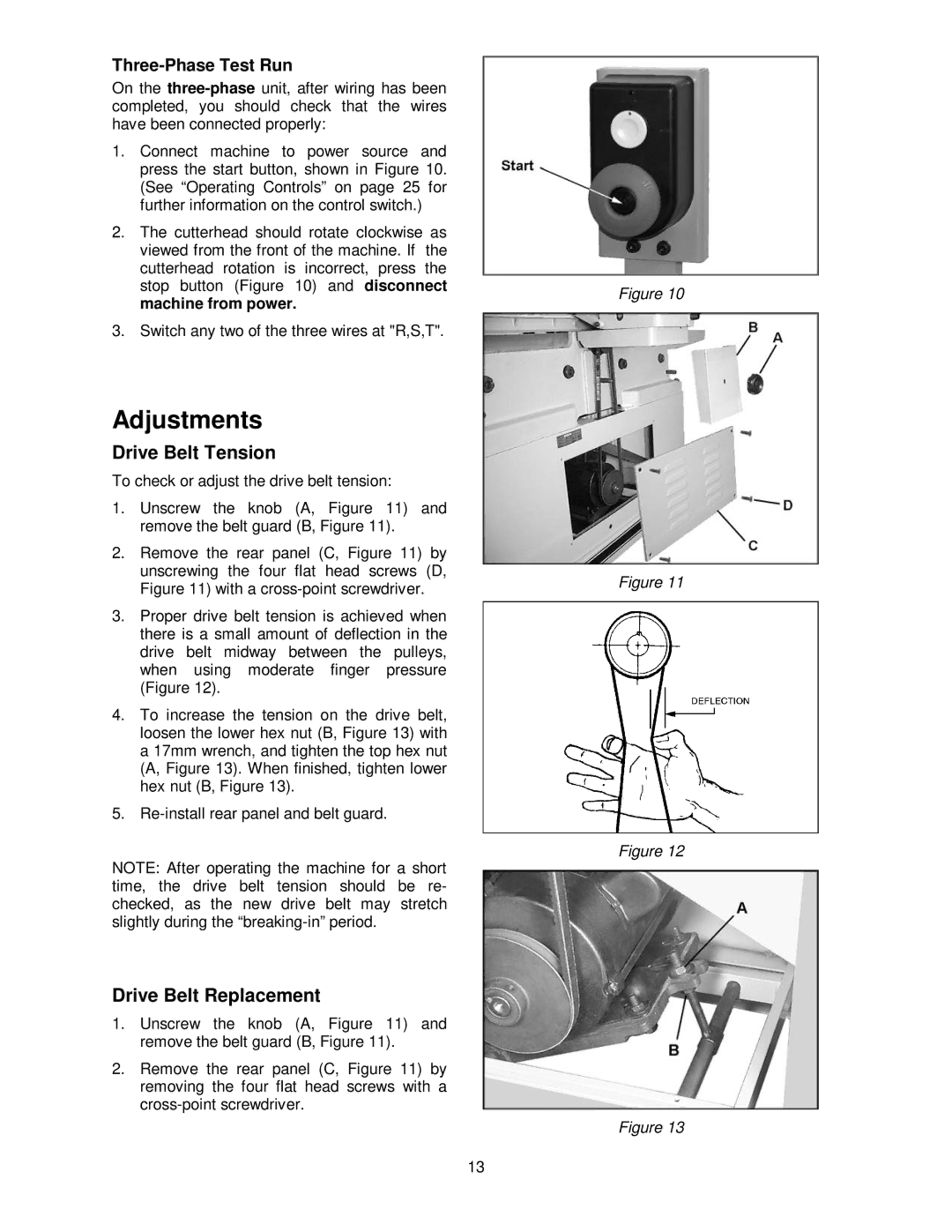 Powermatic PJ-882HH operating instructions Adjustments, Drive Belt Tension, Drive Belt Replacement 