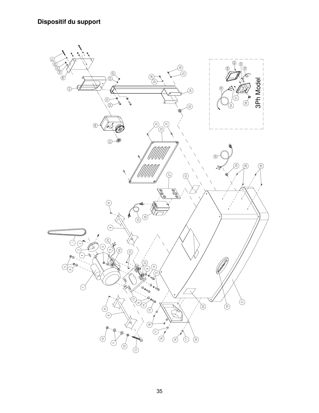 Powermatic PJ-882HH operating instructions Dispositif du support 