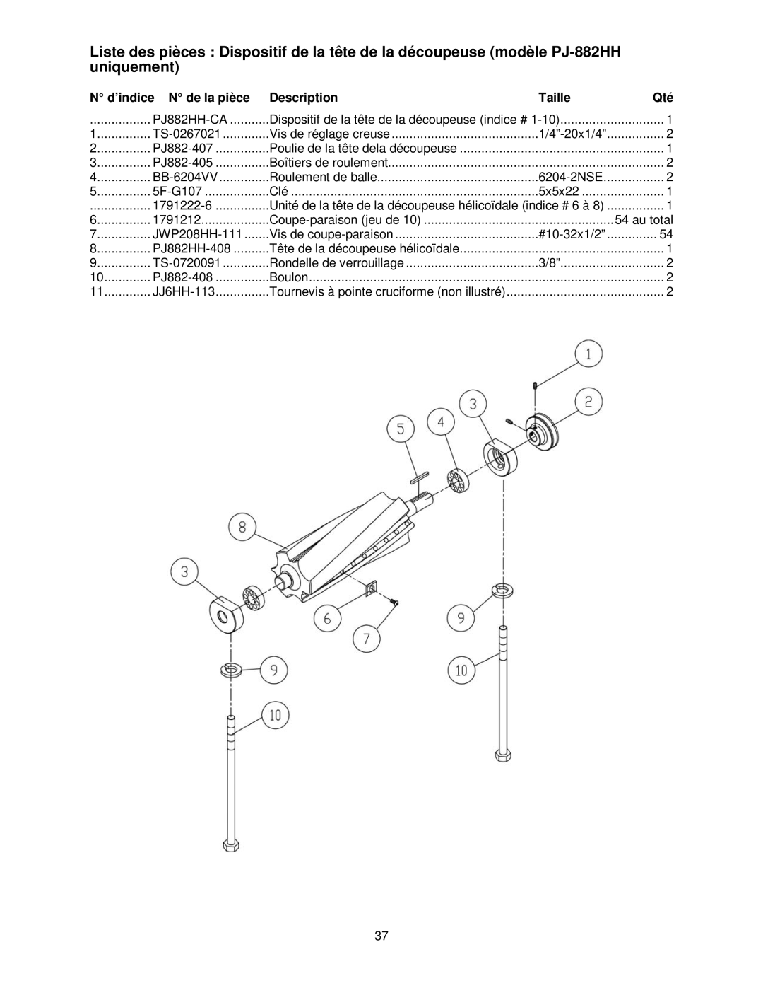 Powermatic PJ-882HH operating instructions Au total 