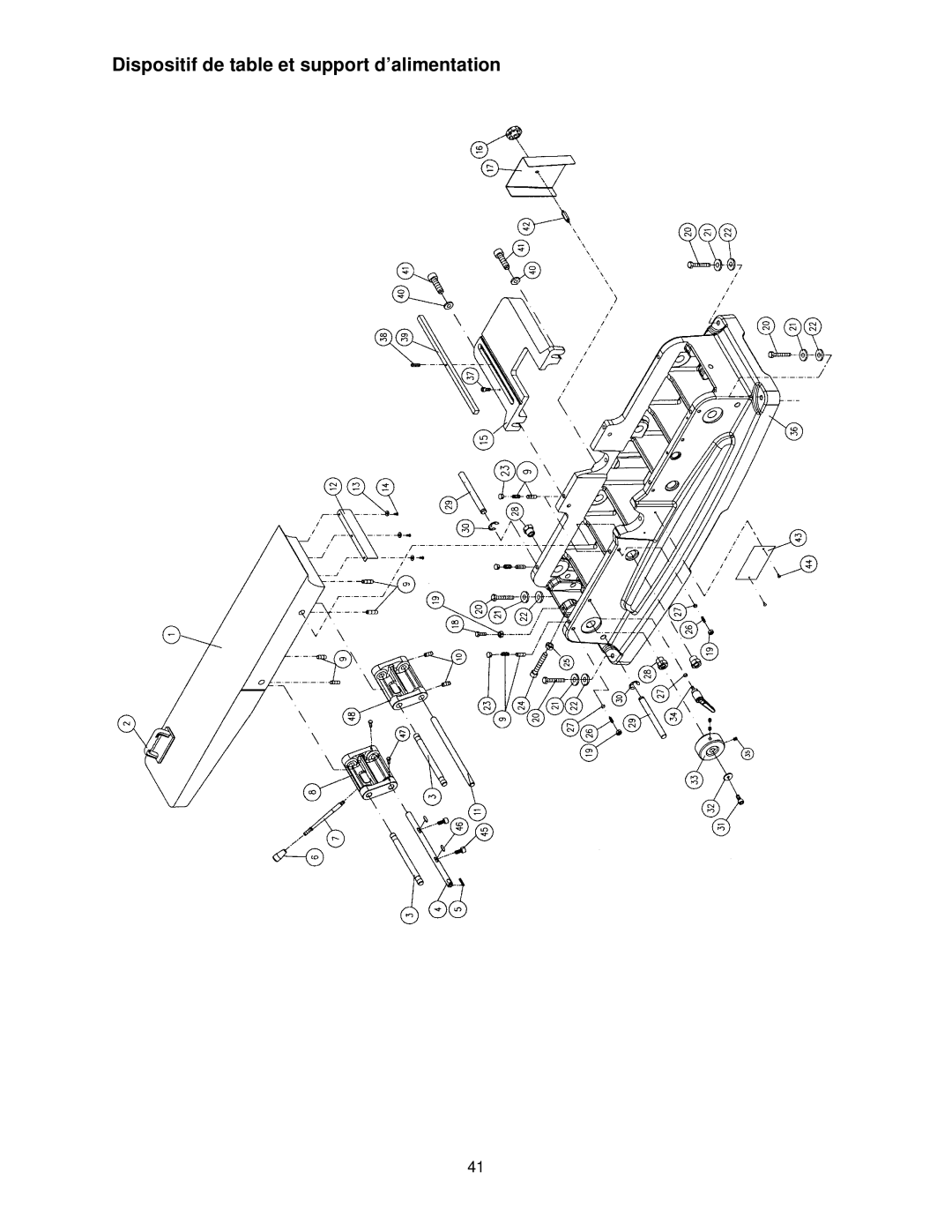 Powermatic PJ-882HH operating instructions Dispositif de table et support d’alimentation 