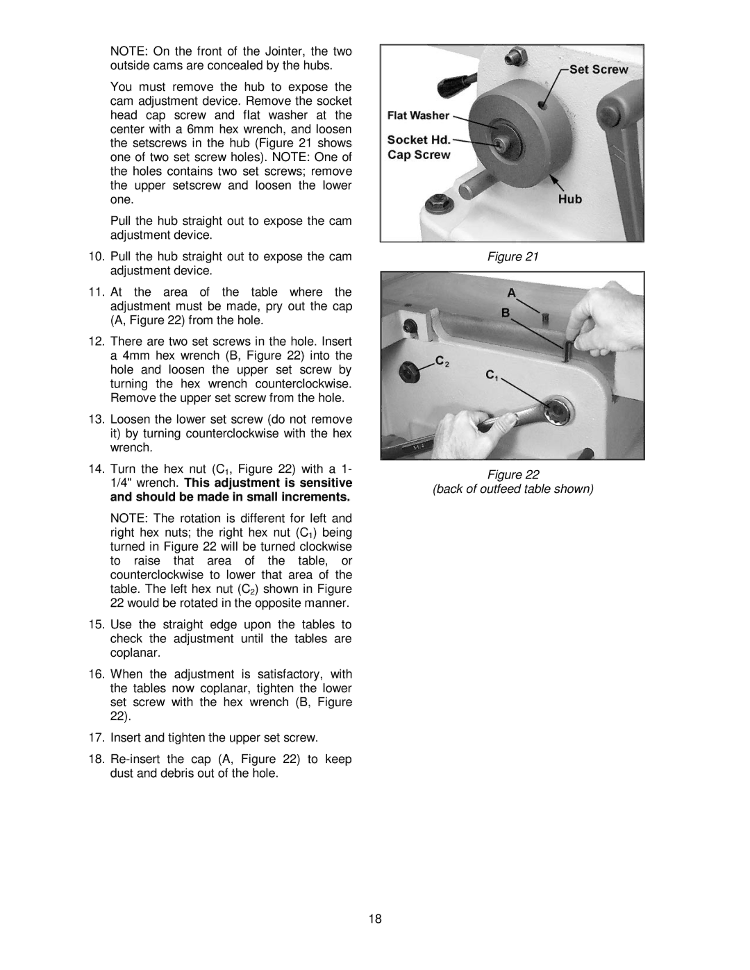 Powermatic PJ-882HH operating instructions Back of outfeed table shown 