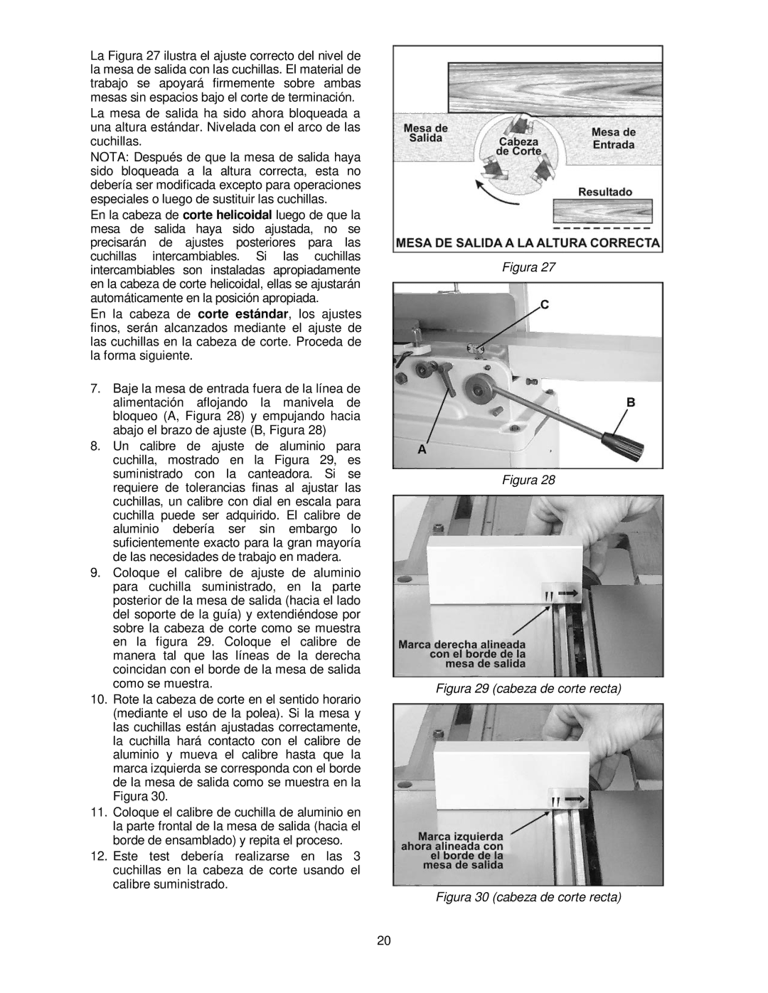 Powermatic PJ-882HH operating instructions Figura 29 cabeza de corte recta 