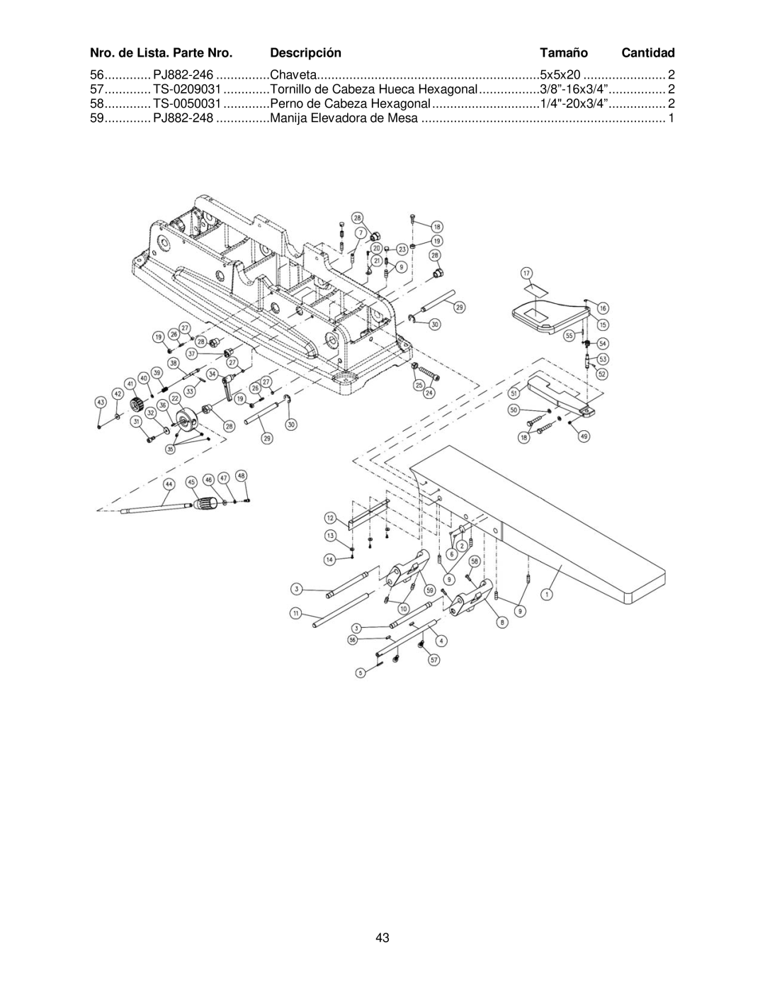 Powermatic PJ-882HH operating instructions PJ882-246 