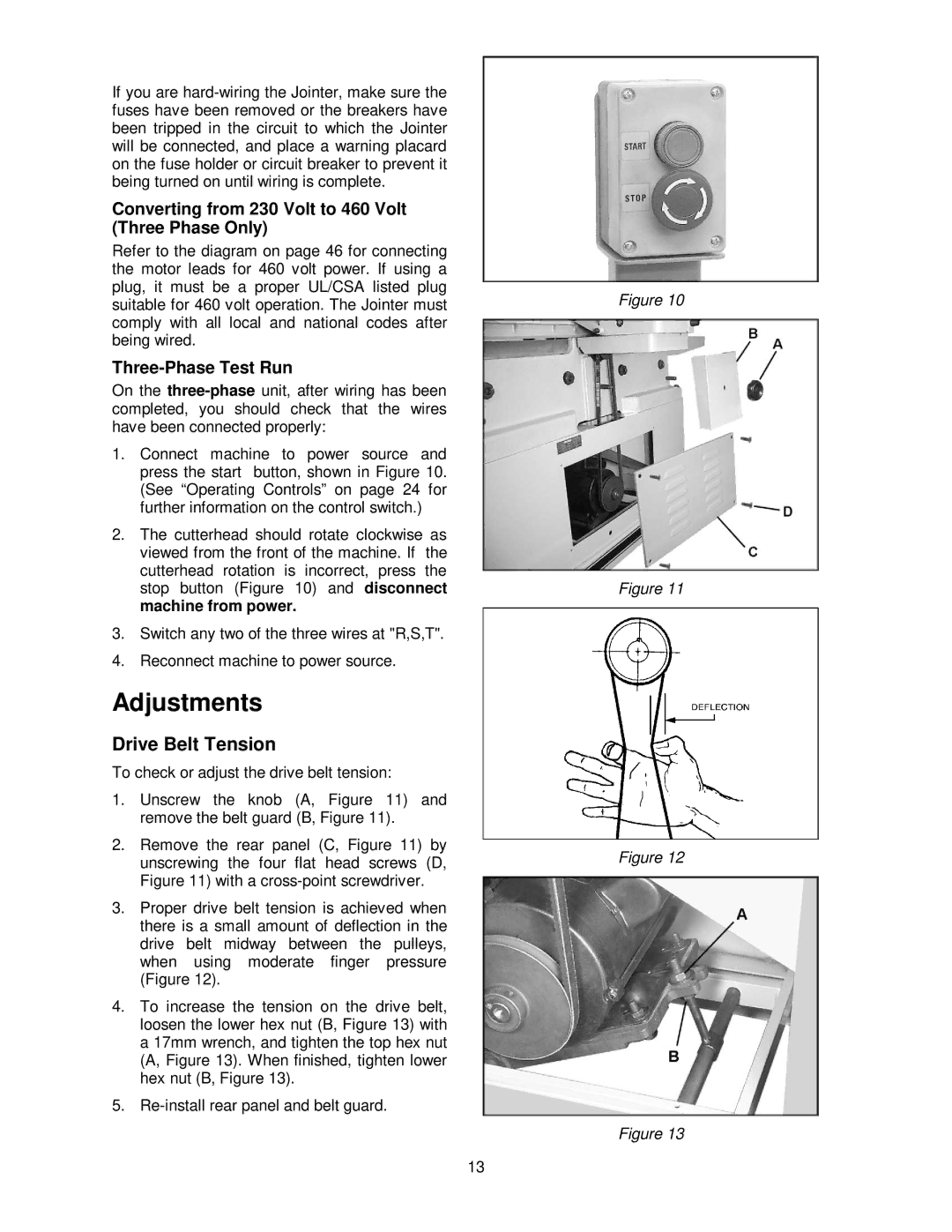 Powermatic PJ882 operating instructions Adjustments, Drive Belt Tension 