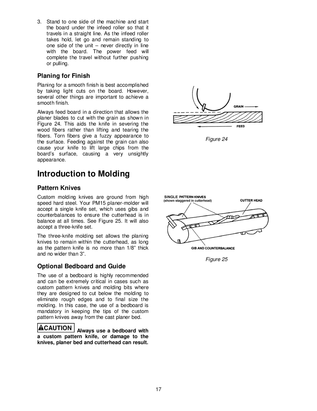 Powermatic PM15 Introduction to Molding, Planing for Finish, Pattern Knives, Optional Bedboard and Guide 