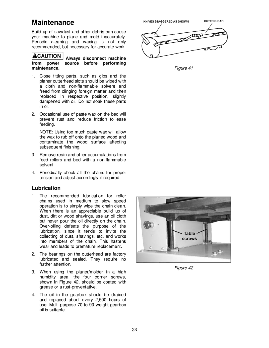 Powermatic PM15 operating instructions Maintenance, Lubrication 