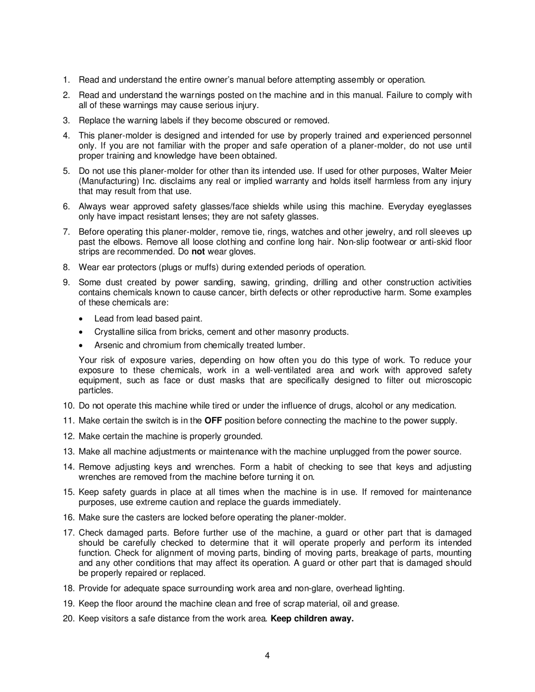 Powermatic PM15 operating instructions 