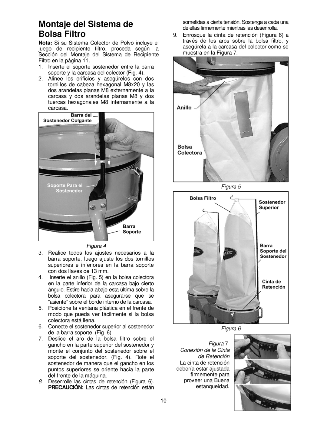 Powermatic PM1900TX manual Montaje del Sistema de Bolsa Filtro, Figura 