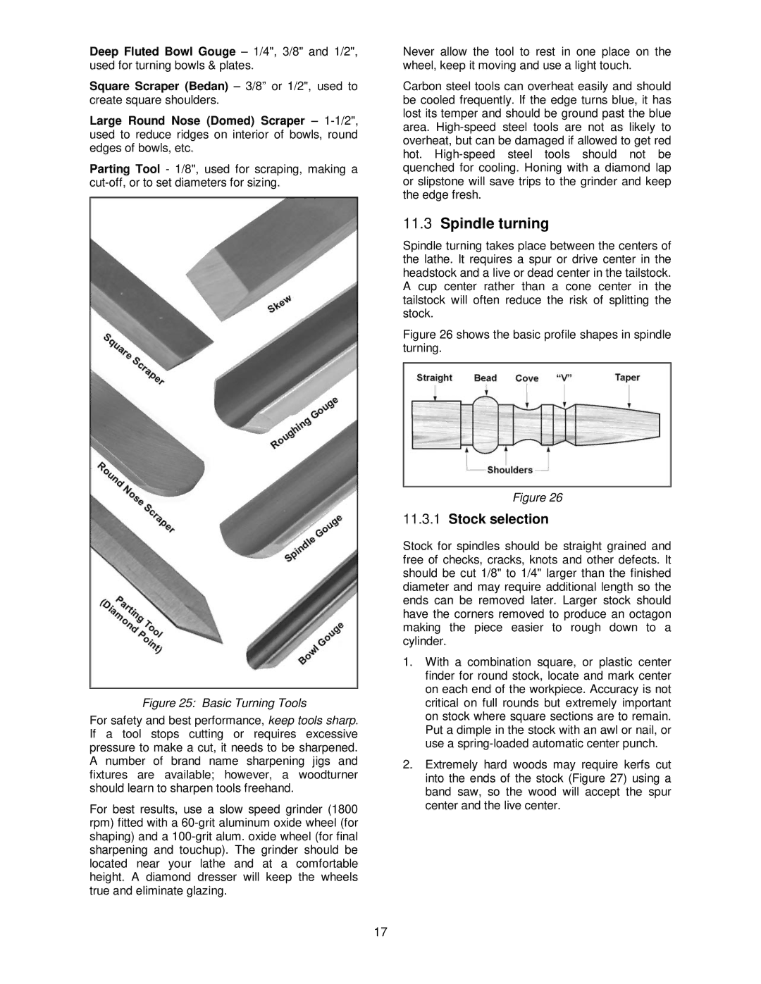 Powermatic PM2020 manual Spindle turning, Stock selection 