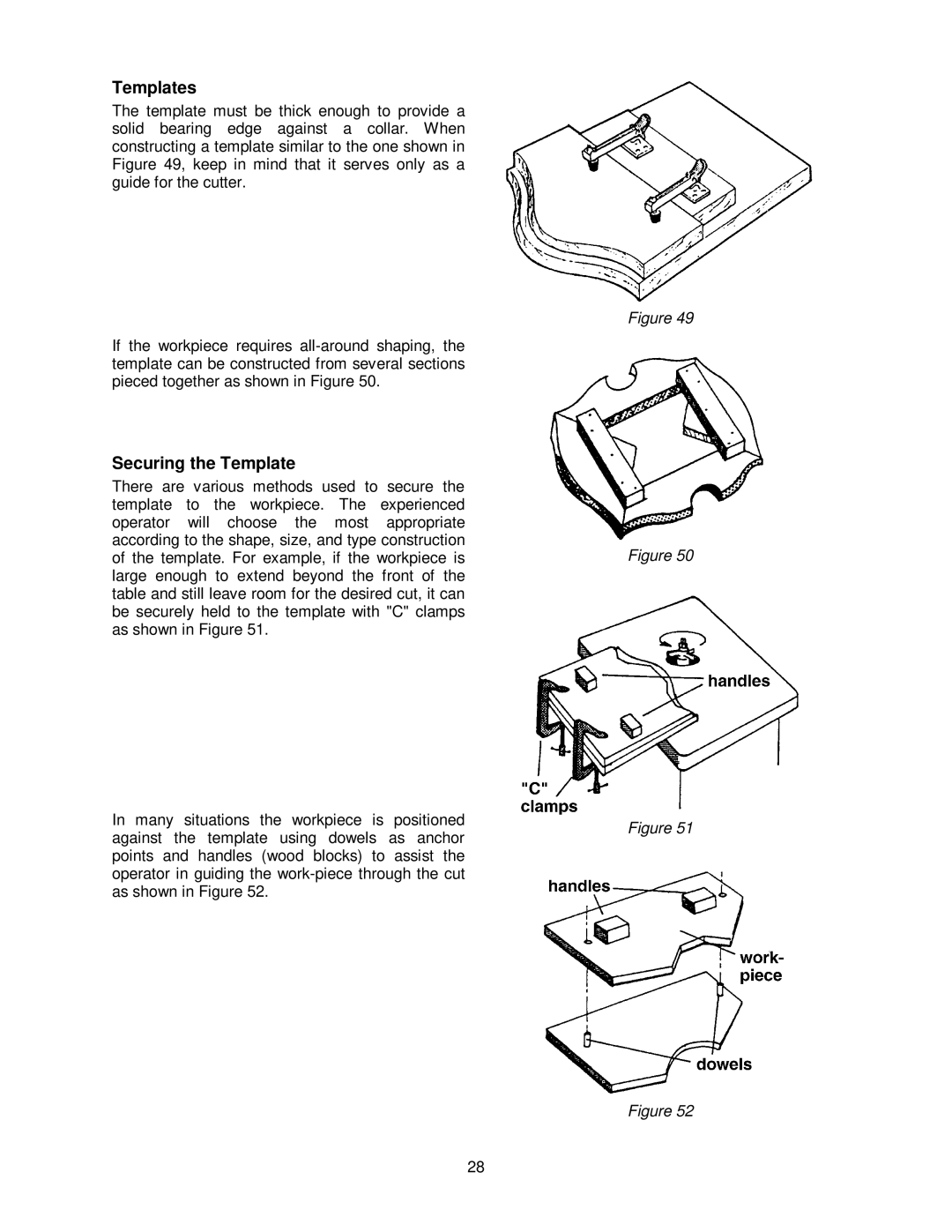 Powermatic PM2700 operating instructions Templates, Securing the Template 