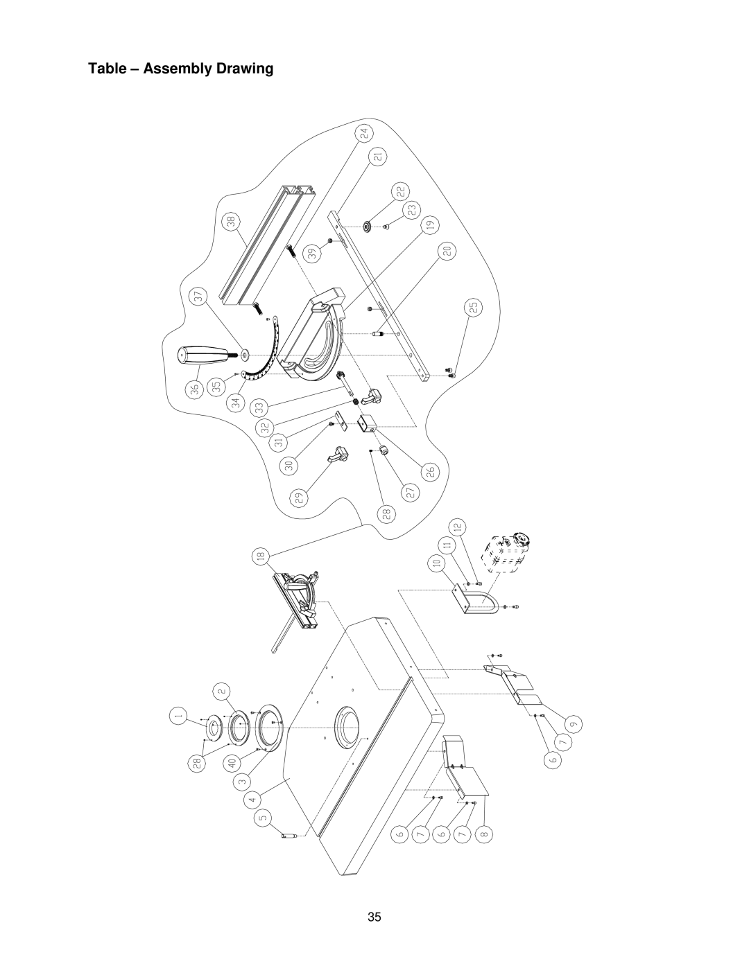 Powermatic PM2700 operating instructions Table Assembly Drawing 