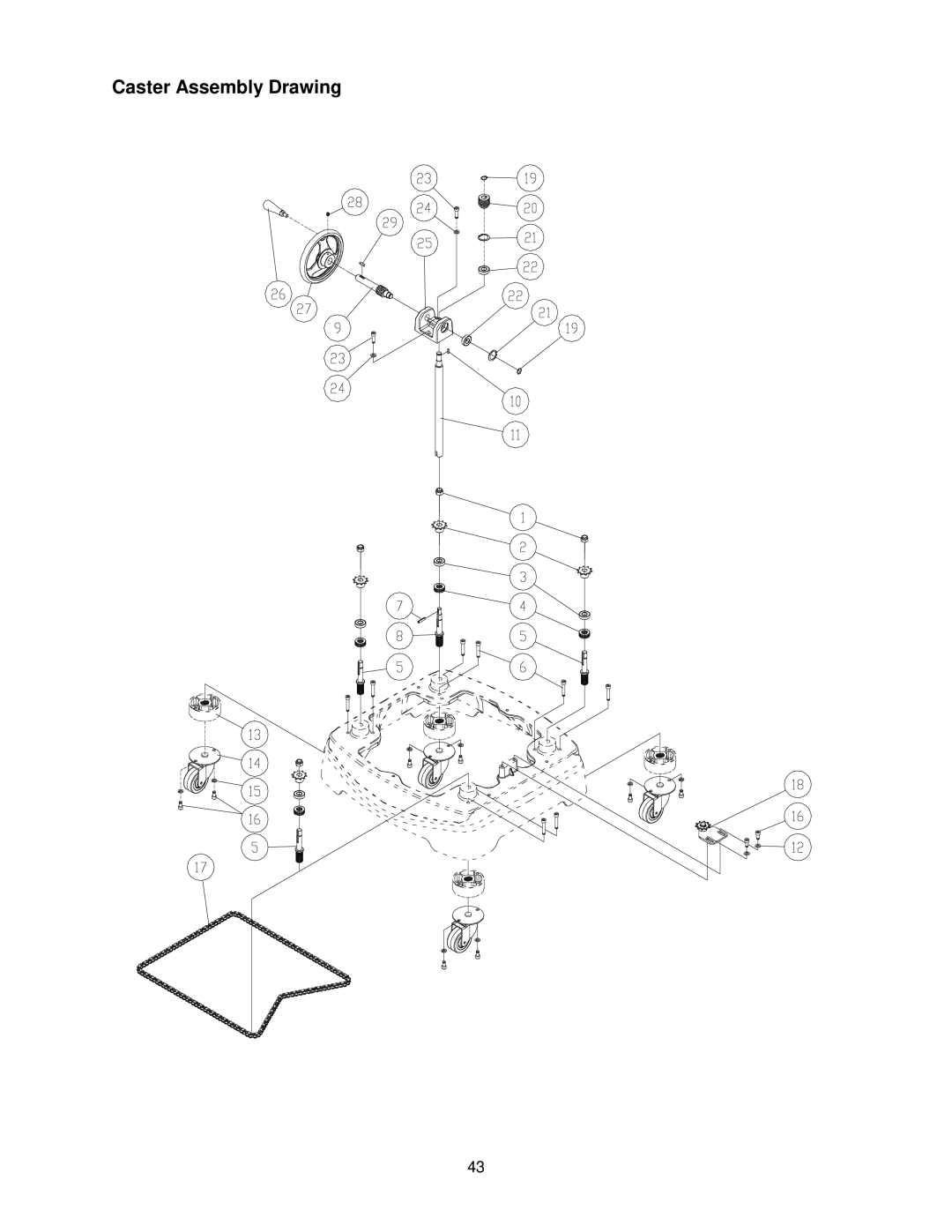 Powermatic PM2700 operating instructions Caster Assembly Drawing 