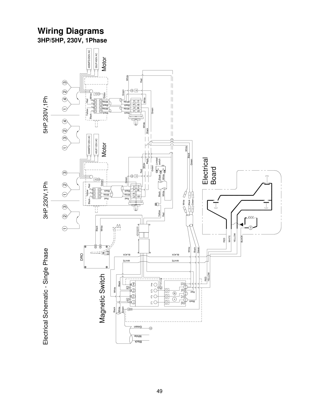 Powermatic PM2700 operating instructions Magnetic Switch, Diagrams 230V, 1Phase 