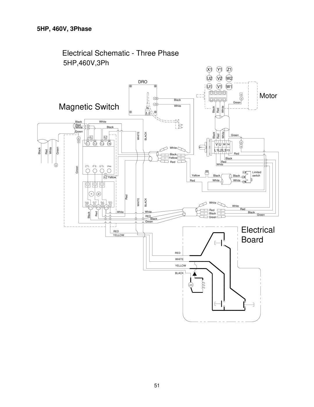 Powermatic PM2700 operating instructions Motor, 5HP, 460V, 3Phase 