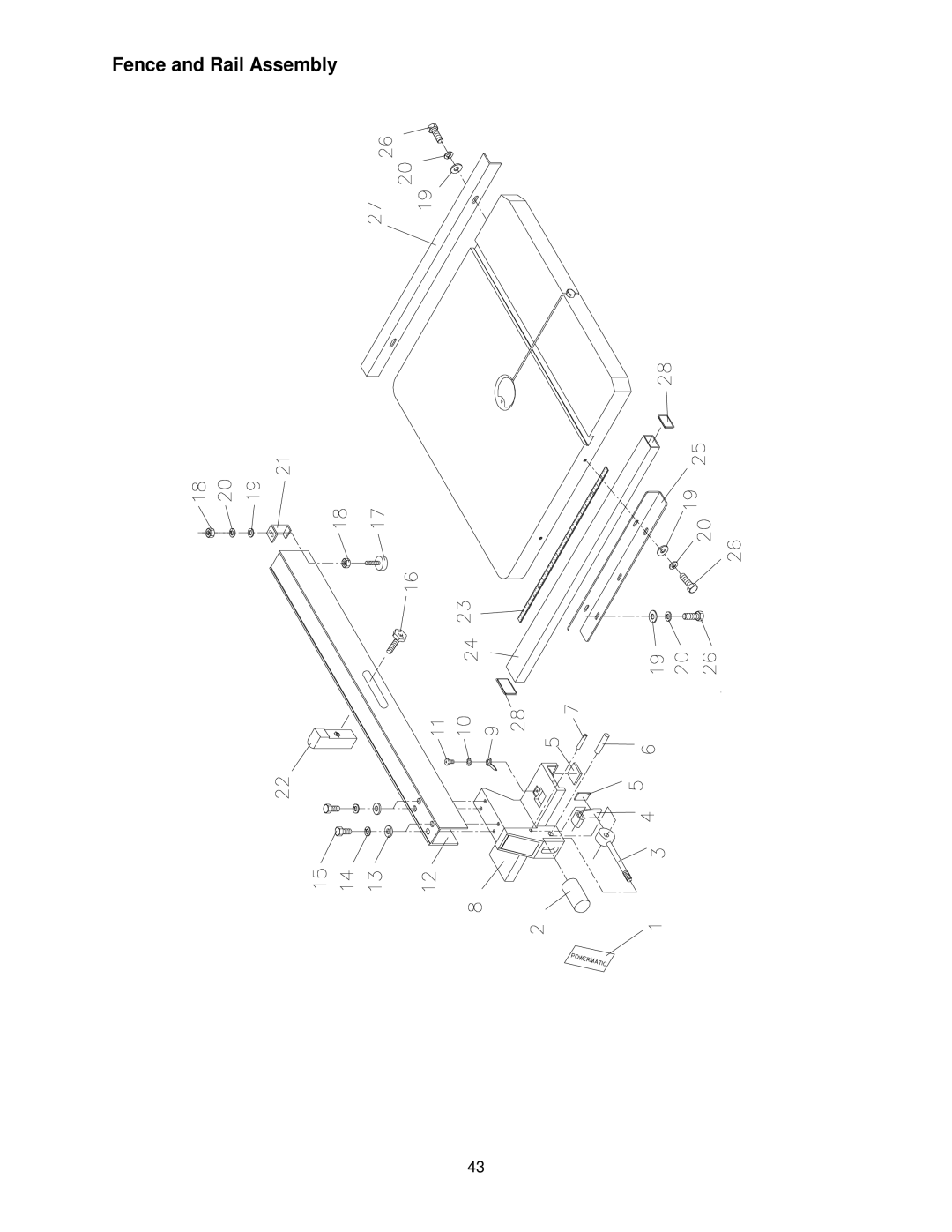 Powermatic PWBS-14CS operating instructions Fence and Rail Assembly 