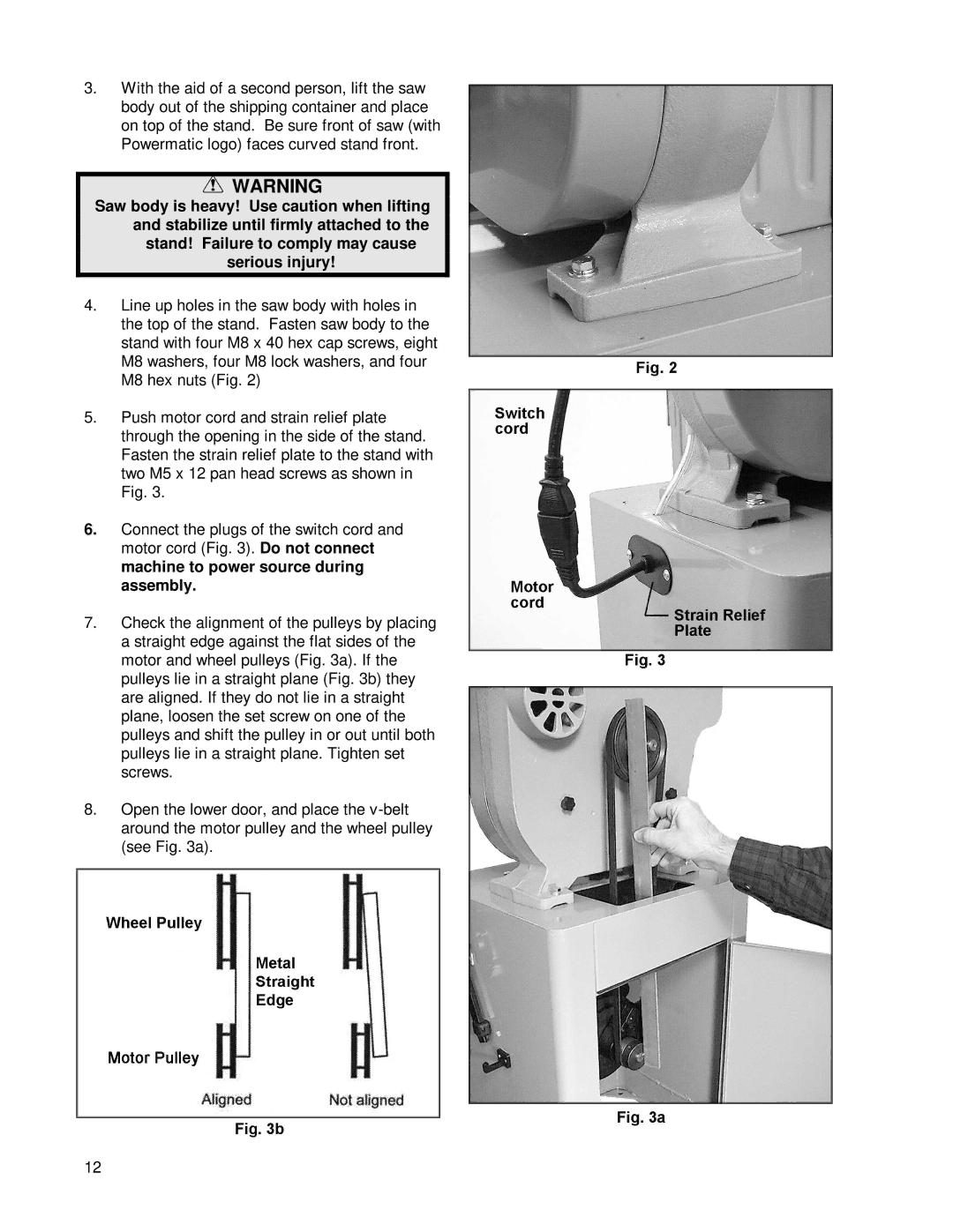 Powermatic PWBS14 operating instructions 