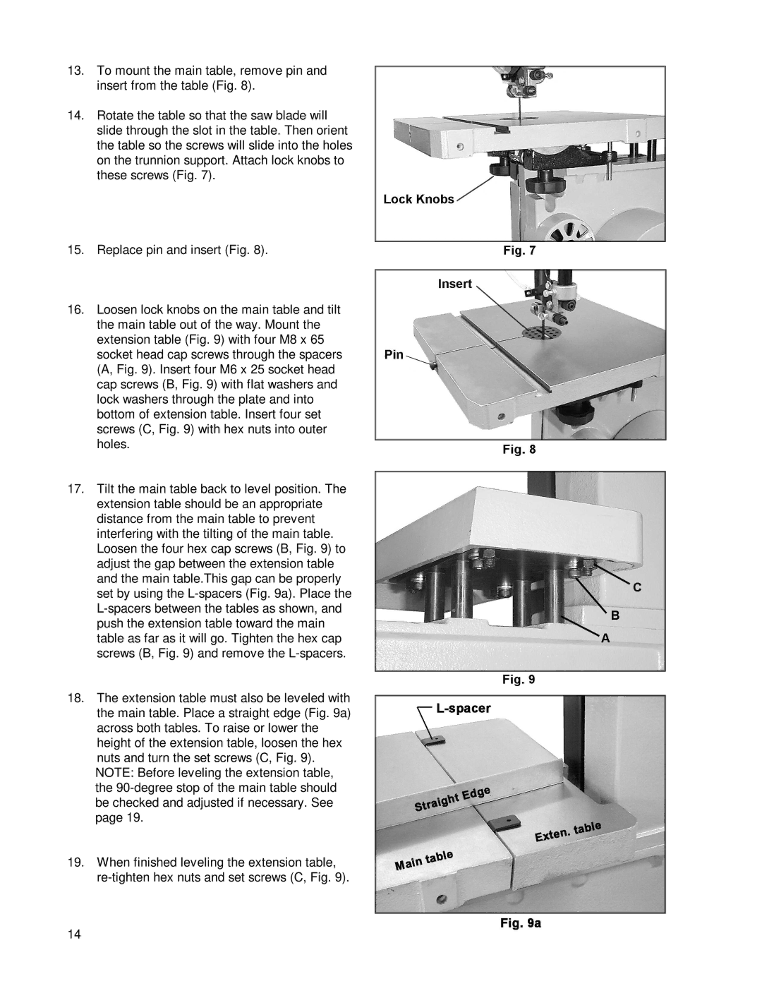 Powermatic PWBS14 operating instructions 