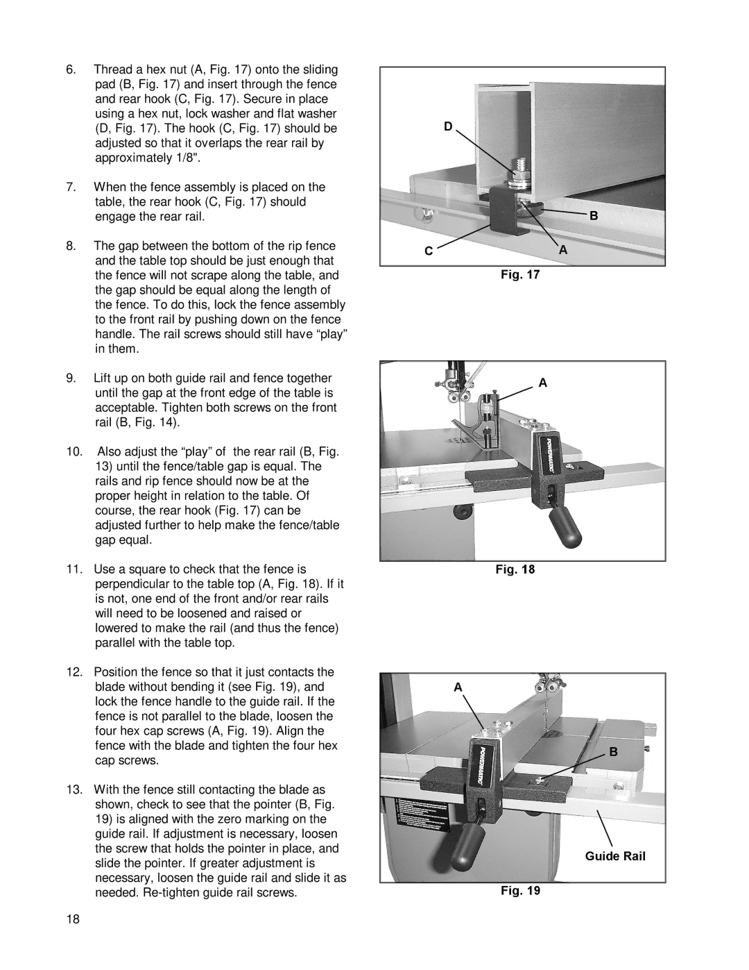 Powermatic PWBS14 operating instructions 