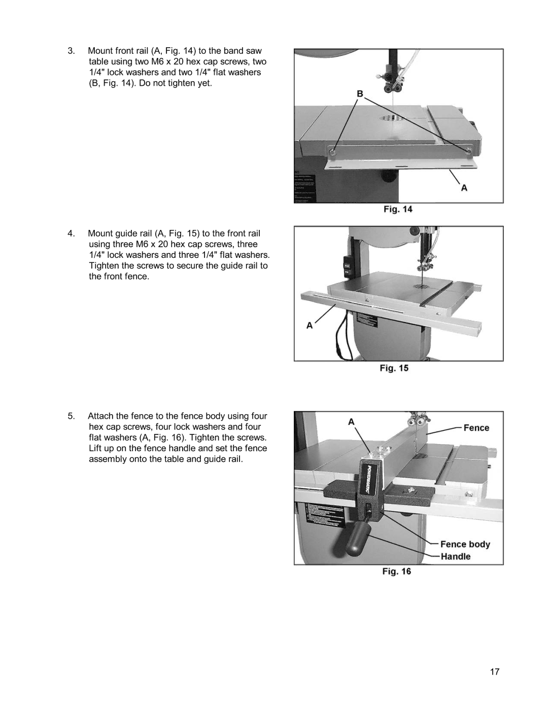 Powermatic PWBS14 operating instructions 