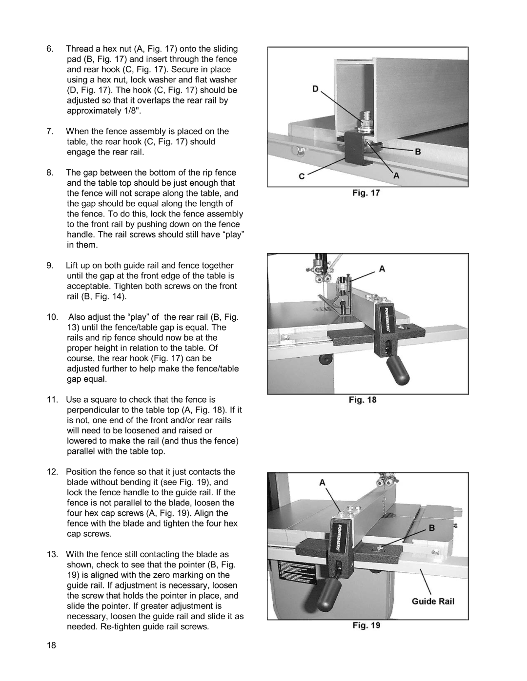 Powermatic PWBS14 operating instructions 