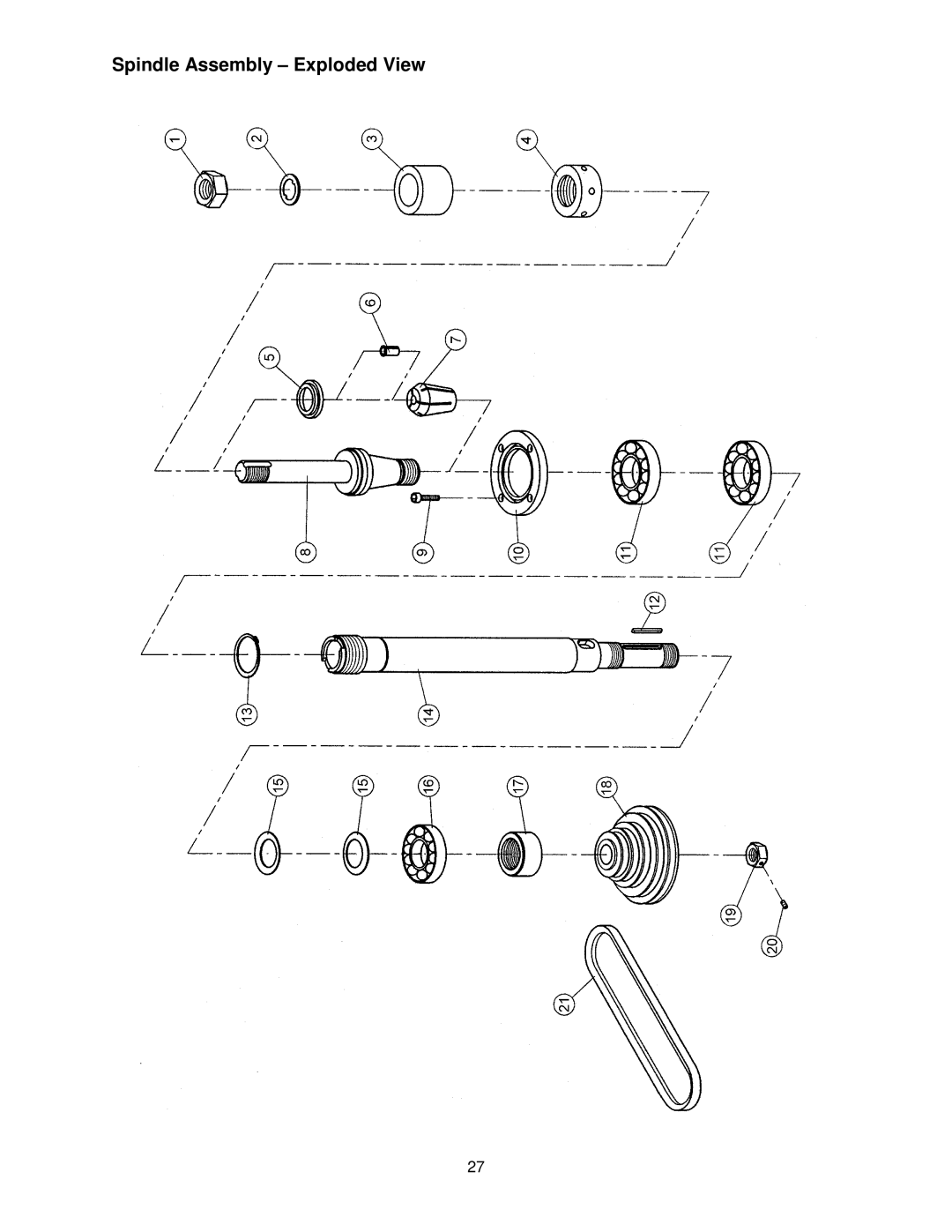 Powermatic TS29 operating instructions Spindle Assembly Exploded View 