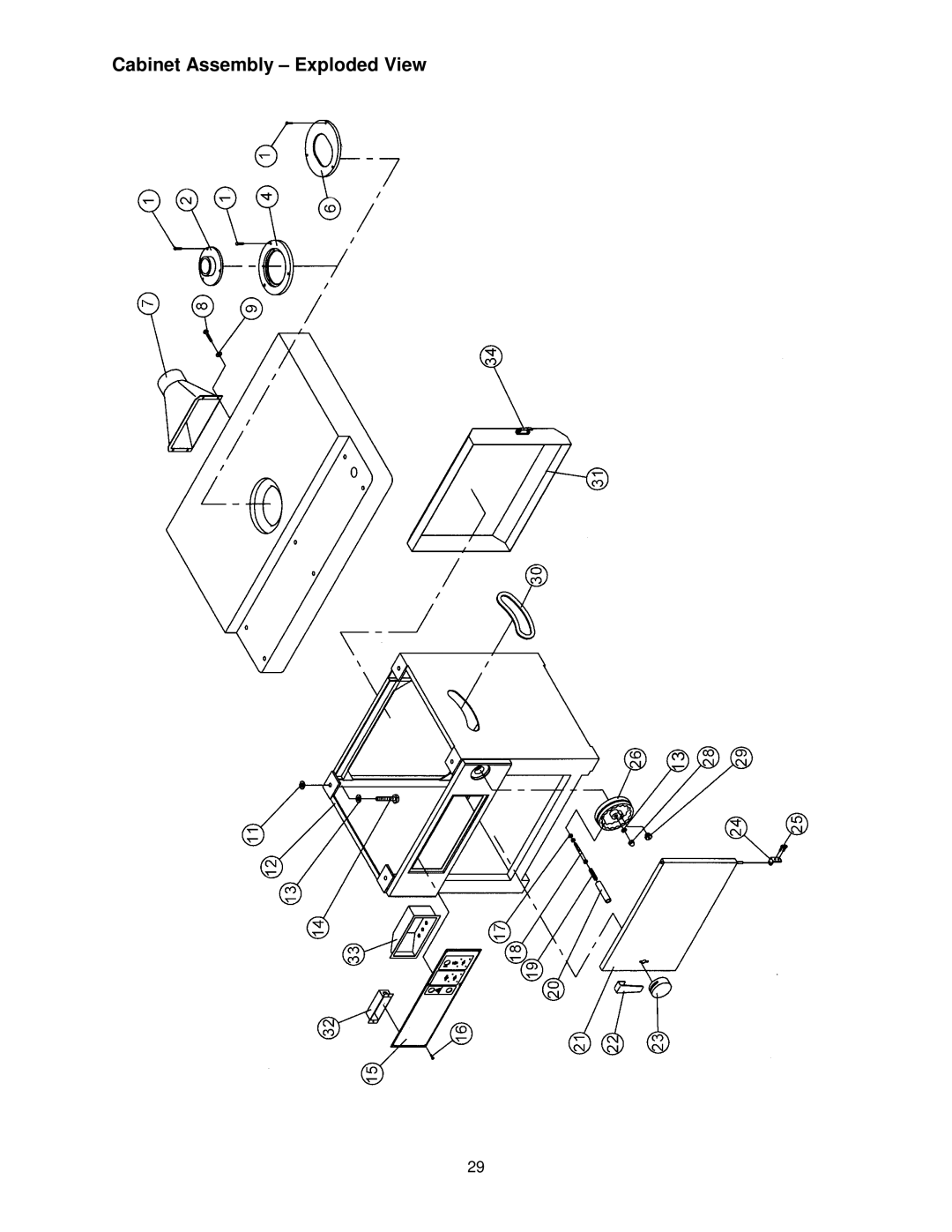 Powermatic TS29 operating instructions Cabinet Assembly Exploded View 