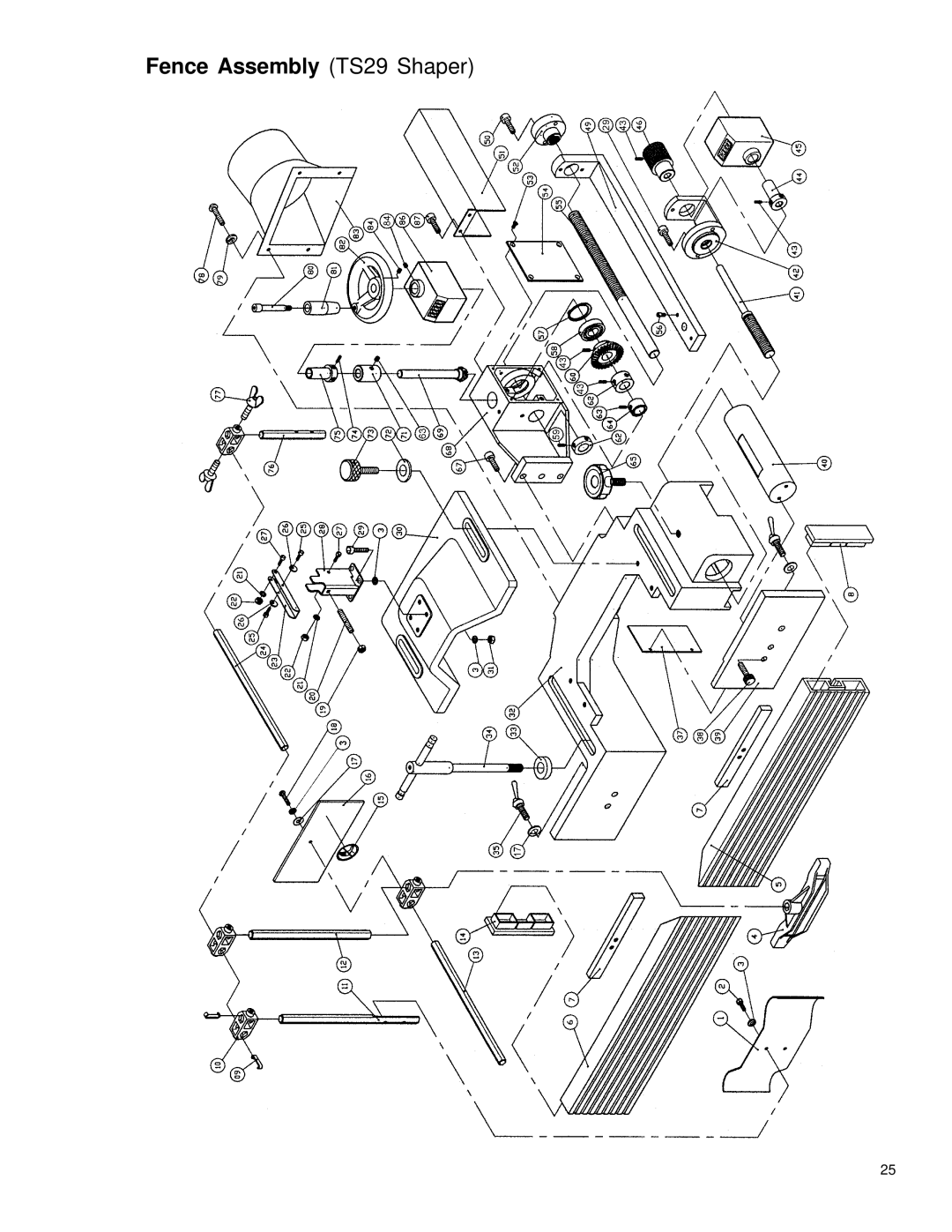 Powermatic instruction manual Fence Assembly TS29 Shaper 