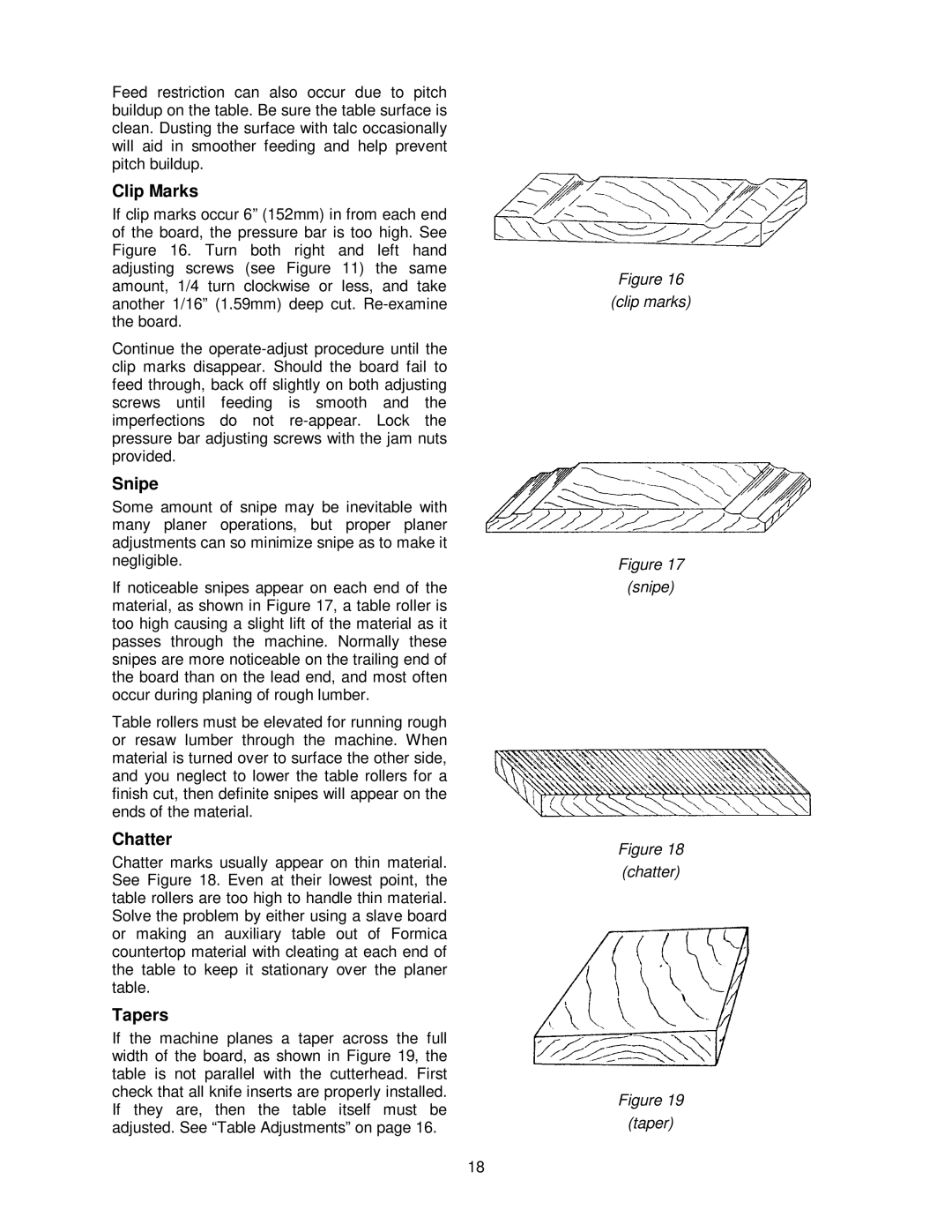 Powermatic WP2510 operating instructions Clip Marks 