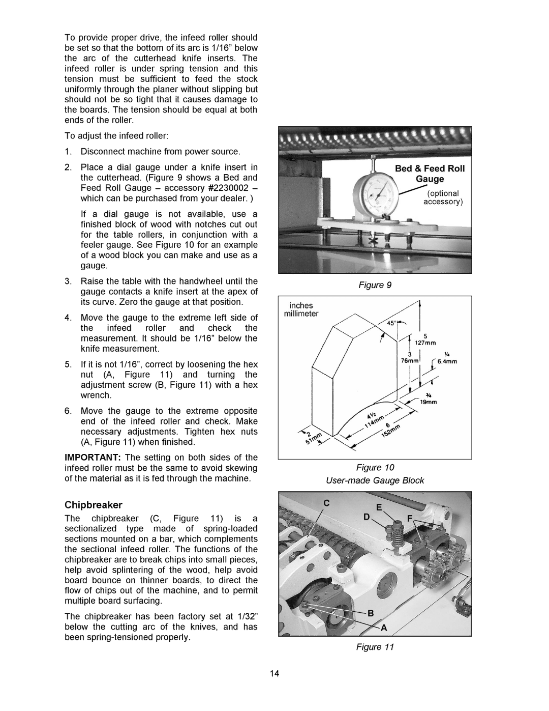 Powermatic WP2510 operating instructions Chipbreaker 